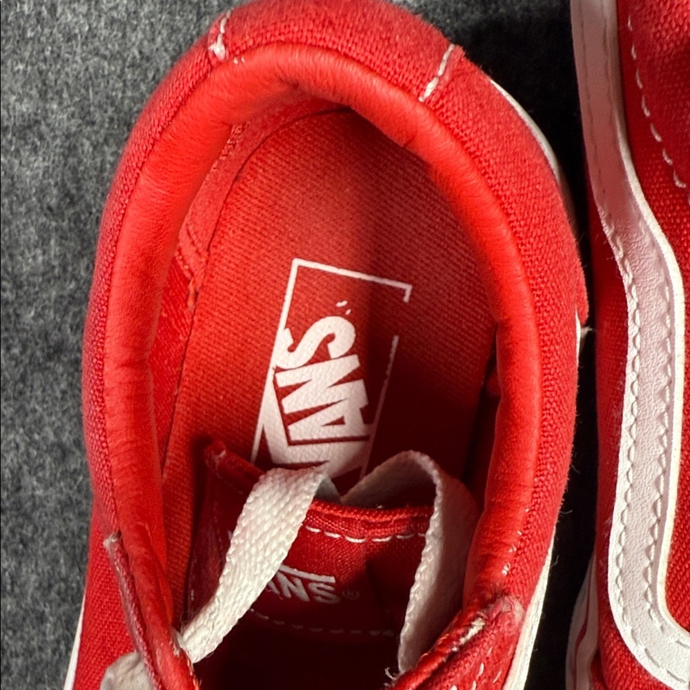 Vans Red and White Classic Sneakers Youth size 1 - Picture 2 of 5